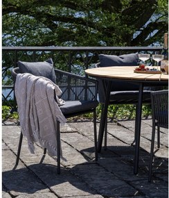 Sötétszürke fém-párnázott kerti szék Salerno – House Nordic