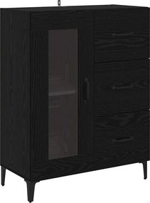 vidaXL Széf fiókkal Fekete tölgy 69,5 x 34 x 90 cm Műszaki fa és vas