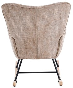 Hintaszék, relaxációs szék kordbársony kárpitozással, bézs-khaki színű