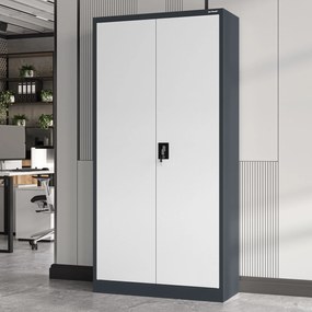 Fém iratszekrény JAN, 900 x 1850 x 400 mm, antracit-fehér