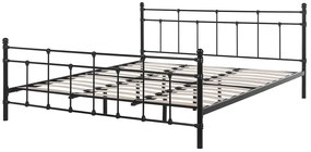 Franciaágy 180 cm LUXO (ágyráccsal) (fekete). 1007327