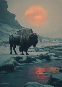 Poszter 20,5x28,4cm Bölény monolit