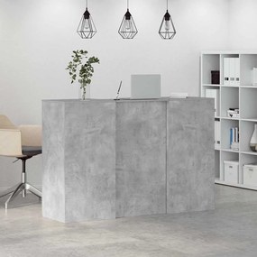 recepciós pult betonszürke 155x50x103,5 cm szerelt fa