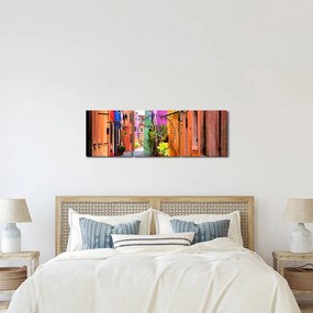 Színes olasz utca képe (órával) (90x30 cm)