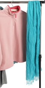 Görgős ruhaálvány, rozsdamentes fém/fekte műanyag, DOLFO NEW