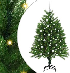vidaXL Karácsonyfa 150 LED-del állvánnyal Zöld 120 cm PE
