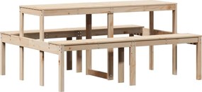 vidaXL tömör fenyőfa piknik asztal 160x134x75 cm