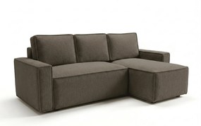 SMART BOUCLE L alakú kihúzható, megfordítható sarokkanapé 232x143 cm, szürkésbarna