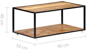 vidaXL tömör újrahasznosított fa dohányzóasztal 90 x 50 x 40 cm