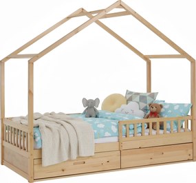 Montessori ágy, 90x200, természetes, tömör, BIANKA