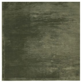 HUARTE erdőzöld rövid szálú puha és mosható szőnyeg 160x160 cm
