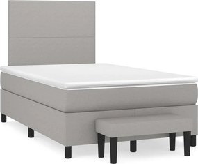 vidaXL világosszürke szövet rugós ágy matraccal 120 x 200 cm