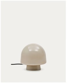 Szürkésbézs asztali lámpa üveg búrával (magasság 20 cm) Reig – Kave Home