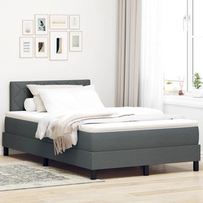 Boxspring ágy matraccal és LED világítással Sötétszürke 120x190 cm Szövet