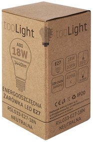 Toolight Szerszámlámpa, LED izzó E27, 18W, 1440lm, 4000K semleges fehér, RSL033, OSW-20018