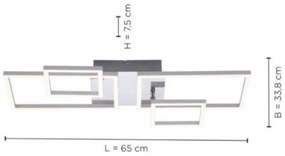 Leuchten Direkt 14030-55 - LED Felületre szerelhető csillár IVEN 2xLED/12W/230V + 2xLED/5,5W