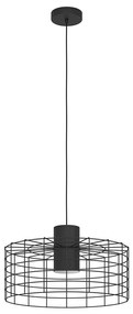 Eglo 43628 - Csillár zsinóron MILLIGAN 1xE27/40W/230V átm. 48 cm fekete