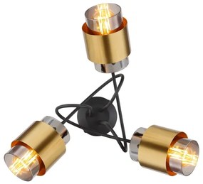 Globo 15560-3D - Felületre szerelhető csillár  MILLEY 3xE27/40W/230V fekete/réz