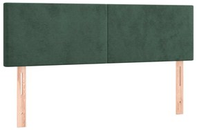 sötétzöld bársony LED-es fejtámla 144x5x78/88 cm