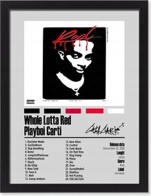 Playboi Carti Whole Lotta piros kép keretben album ajándék 30x20 cm