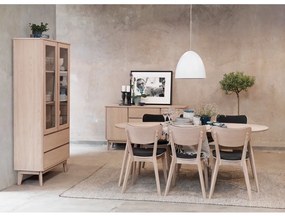 Cato világosbarna tölgyfa étkezőszék sötétszürke ülőrésszel - Rowico