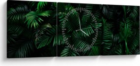 Kép - trópusi páfrány (órával) (90x30 cm)