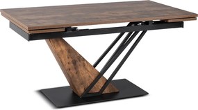 REX bővíthető étkezőasztal 160-220 cm rusztikus tölgy/fekete MDF