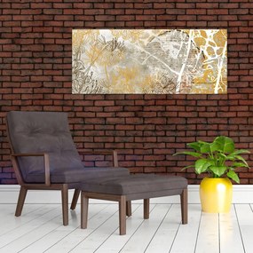 Kép - Vintage fal virágokkal (120x50 cm)