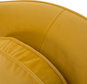 Háromszemélyes dizájn kanapé, sárga Velvet szövet/gold arany króm, EZIO TYP 3