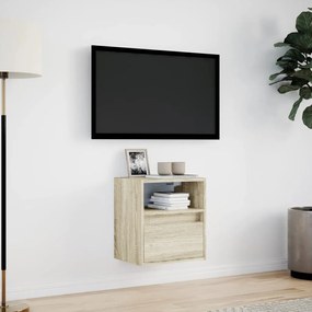 sonoma tölgy színű fali TV-szekrény LED-ekkel 41x31x45 cm