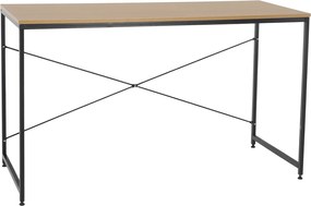 Íróasztal tölgy/fekete, 120x60 cm, MELLORA
