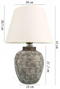 Asztali lámpa RAMZES 1xE27/40W/230V fehér/szürke