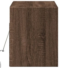 barna tölgyszínű fali TV-szekrény LED-del 100x31x35 cm