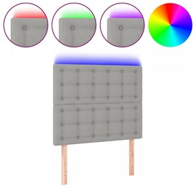 világosszürke szövet LED-es fejtámla 80x5x118/128 cm