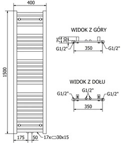 Mexen, Mexen Hades elektromos melegítő 1500 x 400 mm, 600 W, antracit - W104-1500-400-2600-66