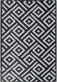 vidaXL kültéri szőnyeg ARAKIL fehér és fekete 140x200 cm PP