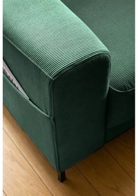 Sötétzöld kordbársony fotel Lofty Lilly – Miuform