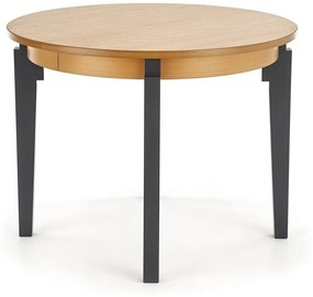 Asztal Houston 785Grafit, Mézes tölgy, 77cm, Hosszabbíthatóság, Közepes sűrűségű farostlemez, Természetes fa furnér, Fa