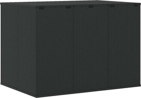 Fekete Polyrattan Kerti Párnatartó Doboz 145 X 100 X 103 Cm