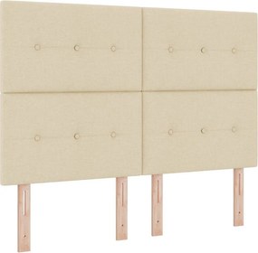 vidaXL Boxrugós ágy matracmal leddel Krém 140 x 200 cm szövet