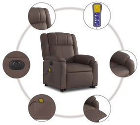elektromos barna műbőr felállást segítő dönthető masszázsfotel