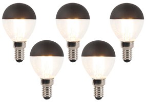 5 db E14-es dimmelhető LED izzószál izzó szett P45 fekete 300 lm 2700 K