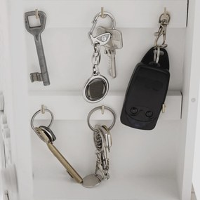 Vintage kulcstartó szekrény, fehér/természetes, DODOMA