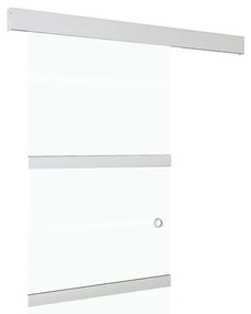 vidaXL ezüst ESG üveg és alumínium tolóajtó puha ütközőkkel 76x205 cm