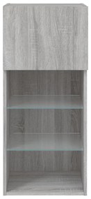 szürke sonoma színű TV-szekrény LED-lámpákkal 40,5x30x90 cm