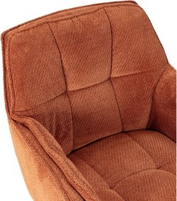 Terrakotta színű kárpitozott étkezőfotel szett 2 db-os Keiko – Marckeric