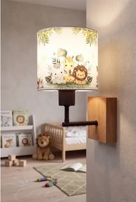 BRILAGI - Fali lámpa BOBO WOOD 1xE27/25W/230V tölgy/fekete/fehér/zöld/dzsungel