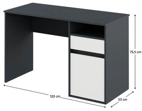 PC asztal Bolegy (grafit + fehér) . 1116254