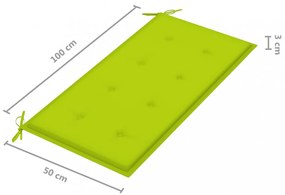 tömör tíkfa kerti pad élénkzöld párnával 112 cm