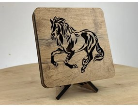 Li-Go 4070/DUB2 - LED asztali dekoráció LED/12W/230V 19x19 cm tölgy/ló